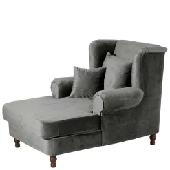 Mega Wohnzimmersessel in Grau Samtvelours - Jusic