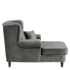 Mega Wohnzimmersessel in Grau Samtvelours - Jusic
