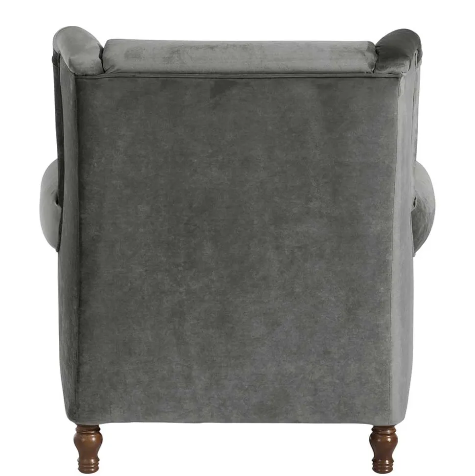 Mega Wohnzimmersessel in Grau Samtvelours - Jusic