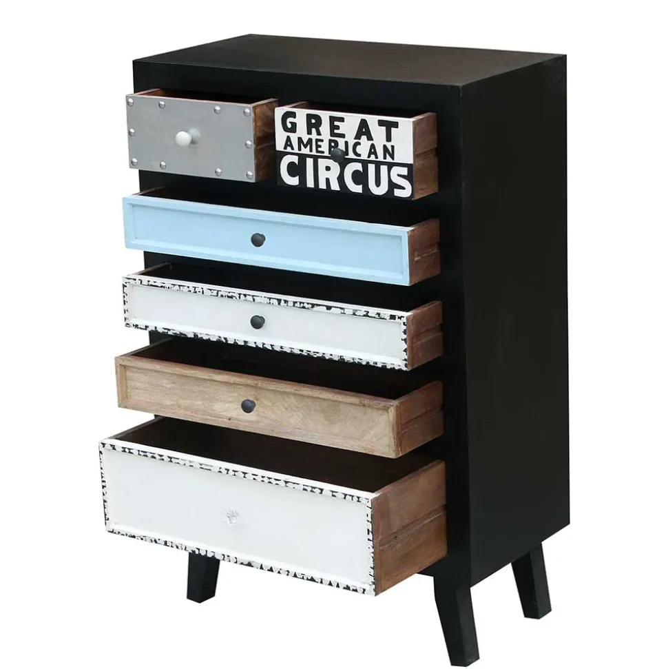 Mehrfarbige Hochkommode im Shabby Style - Mirana