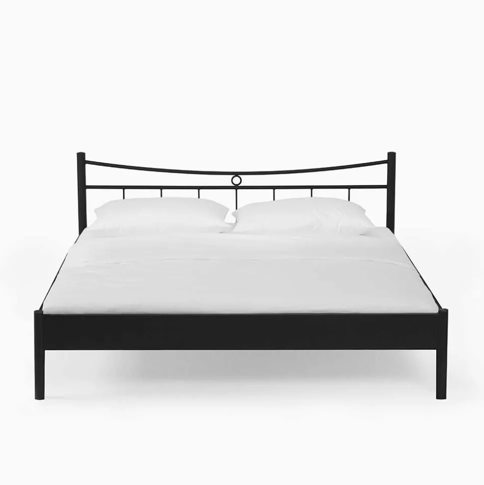 Metall Bett Halfa in Schwarz