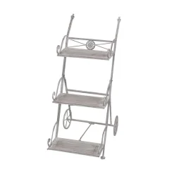 Metall Blumenständer Landhaus Jillma in Grau