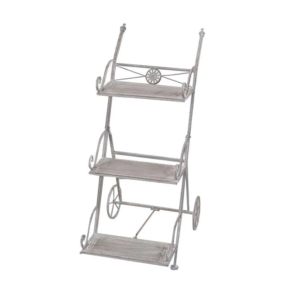 Metall Blumenständer Landhaus Jillma in Grau