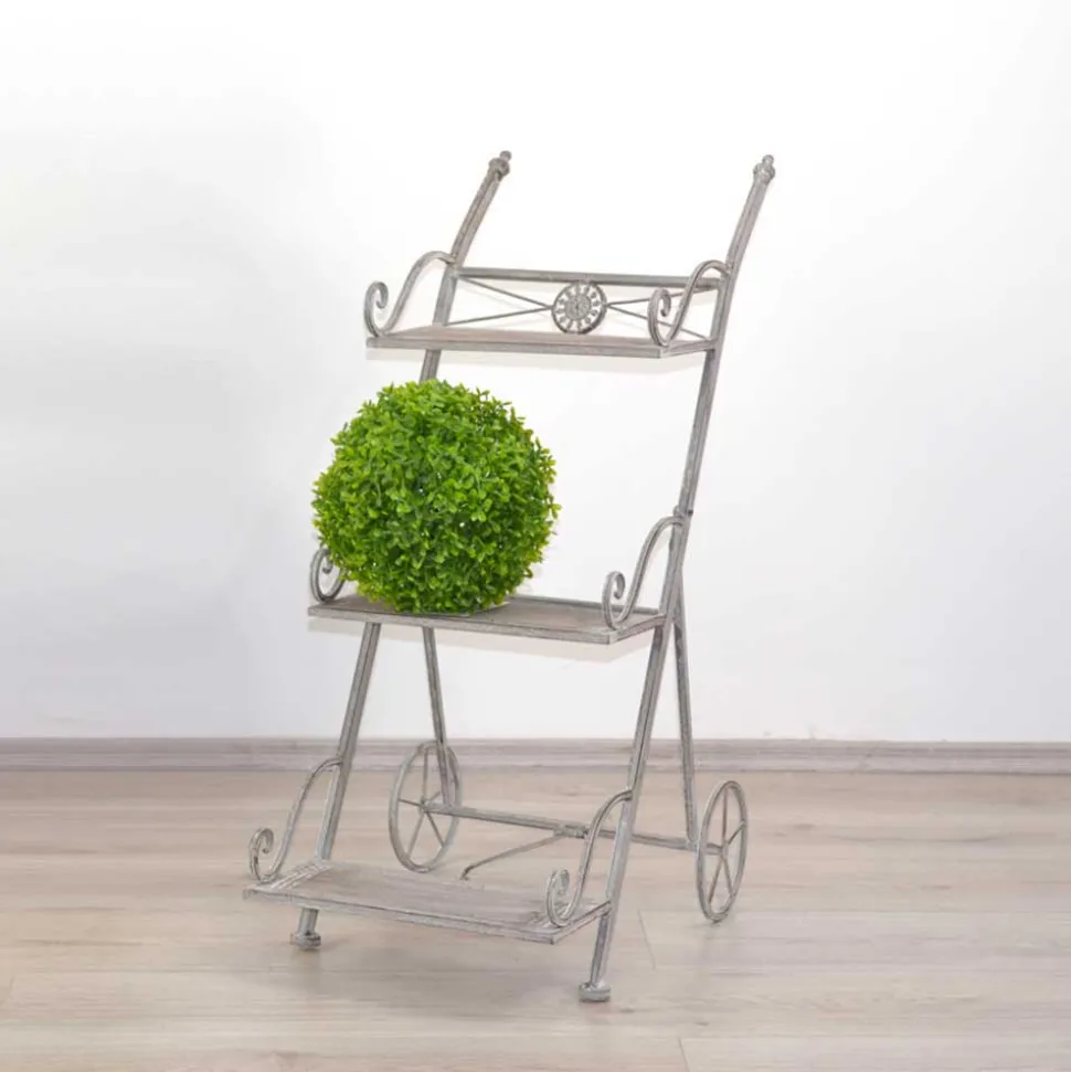 Metall Blumenständer Landhaus Jillma in Grau