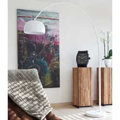 Metall Bogen Stehleuchte in Weiß - Zitizen