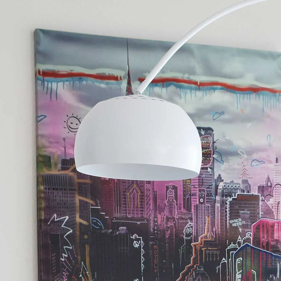 Metall Bogen Stehleuchte in Weiß - Zitizen