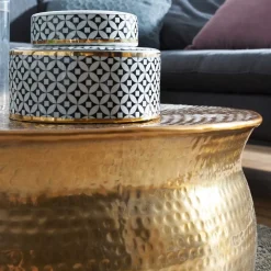 Metall Design Sofatisch in Gold - Lucios