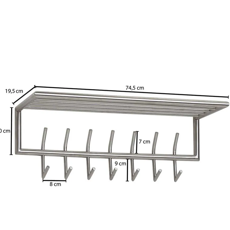 Metall Hängegarderobe in Silber - Markos