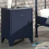 Metall Nachtschrank in Blau - 1-türig - Nostalgic