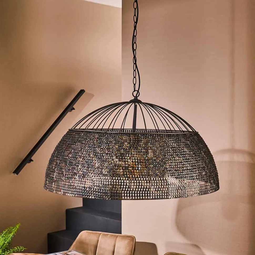 Metall Pendelleuchte mit halbrundem Schirm - Lash