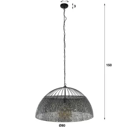 Metall Pendelleuchte mit halbrundem Schirm - Lash