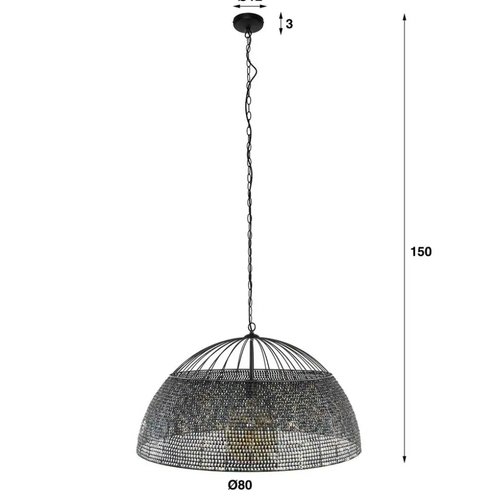 Metall Pendelleuchte mit halbrundem Schirm - Lash