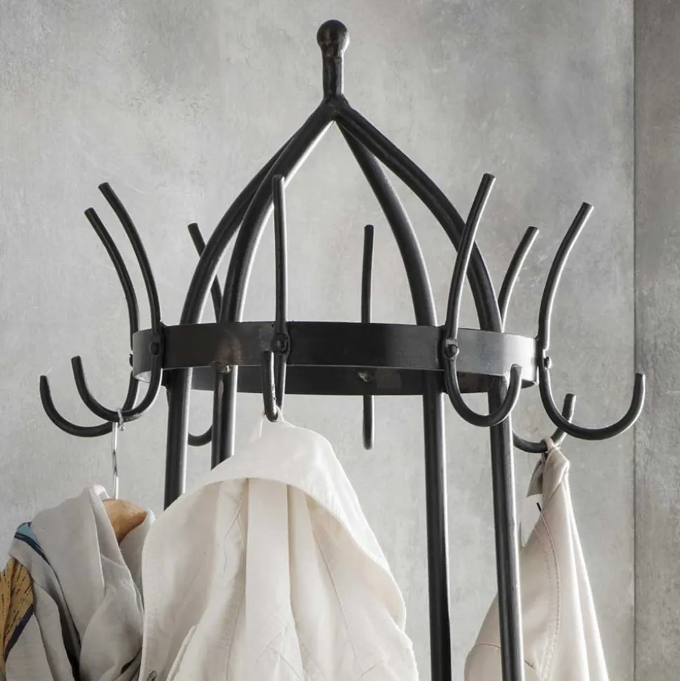 Metall Standgarderobe mit zwei Holzablagen - Pears