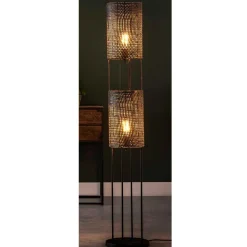 Metall Stehleuchte in Schwarzbraun - Matyas