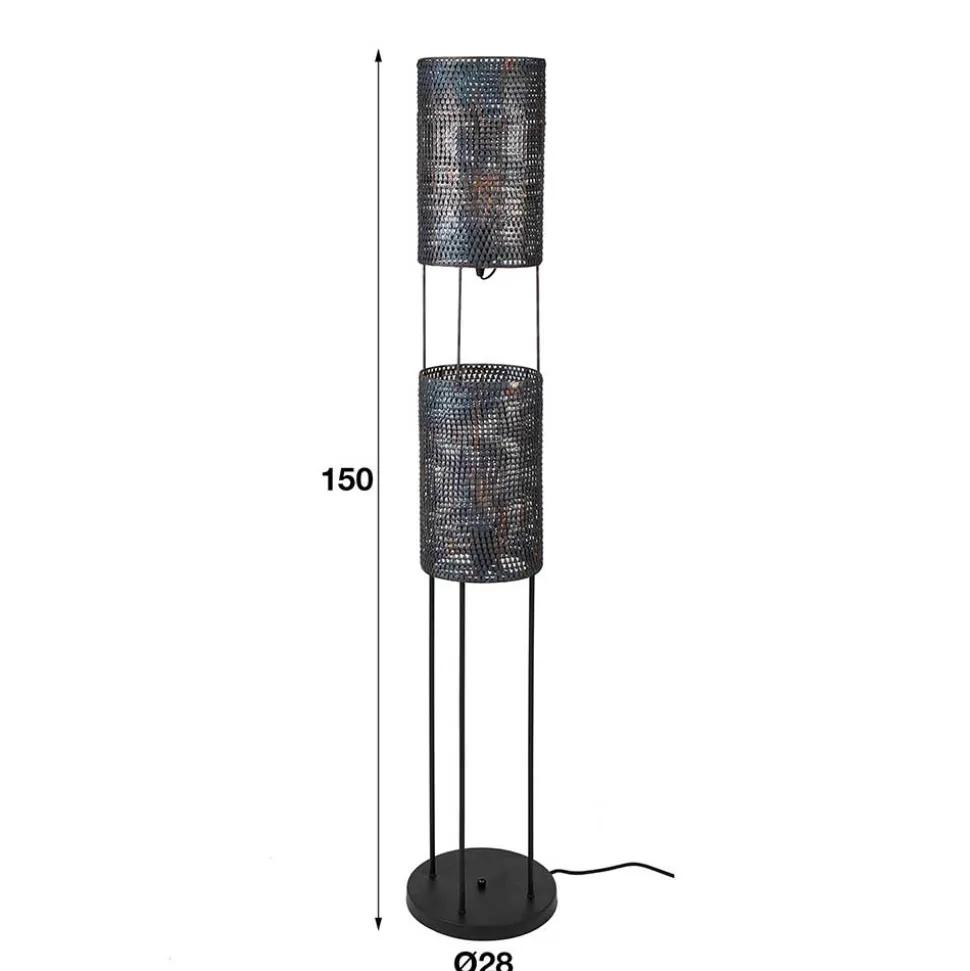 Metall Stehleuchte in Schwarzbraun - Matyas