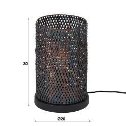 Metall Tischleuchte in Schwarzbraun - Bageria