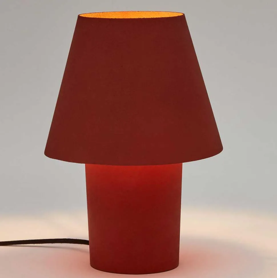 Metall Tischleuchte in Terracotta - Dorian