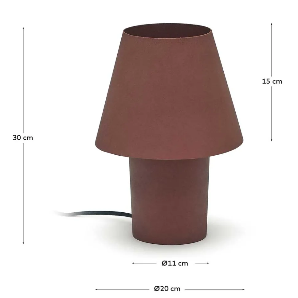 Metall Tischleuchte in Terracotta - Dorian