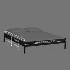 Metallbett ohne Kopfteil Italianas in Schwarz