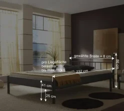 Metallbett Rebeca in Dunkelgrau