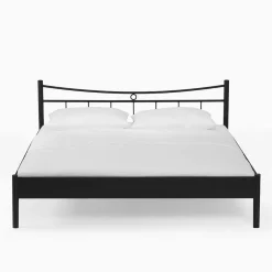 Metall-Doppelbett Looks in Schwarz (dreiteilig)