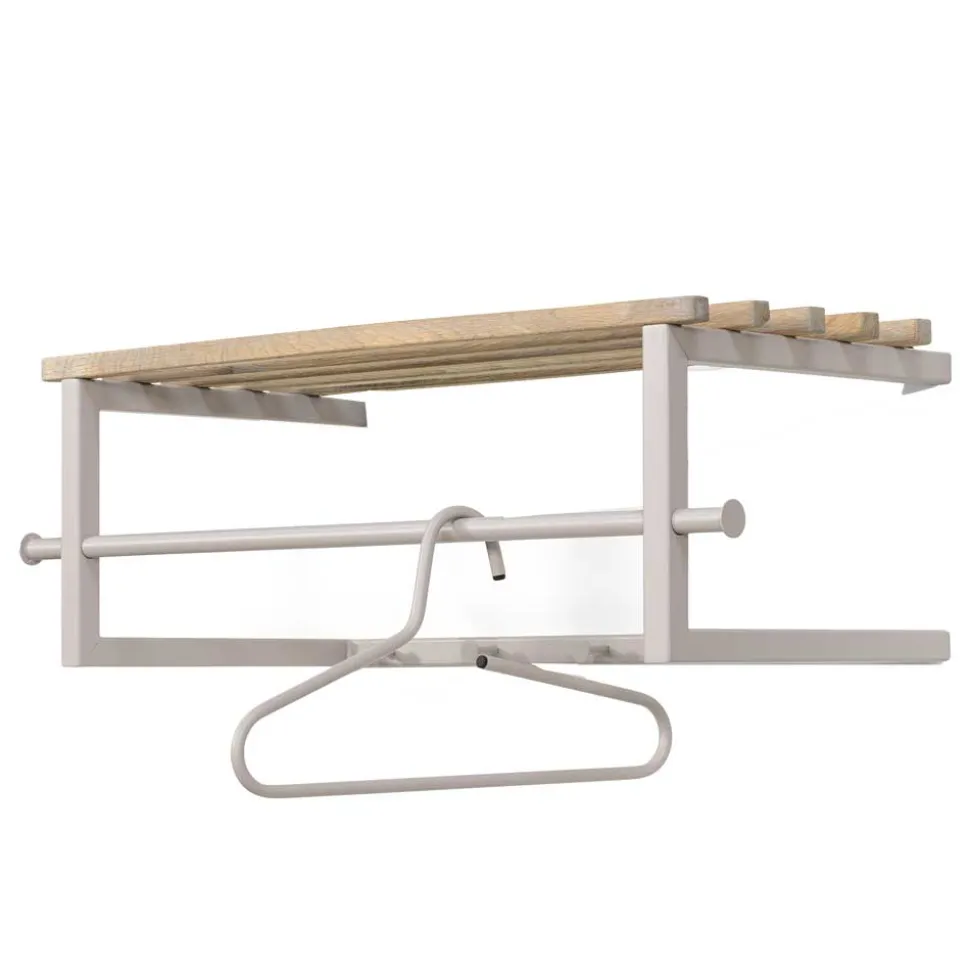 Metallgarderobe in Taupe mit Hutablage - Yames