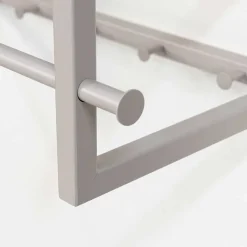 Metallgarderobe in Taupe mit Hutablage - Yames