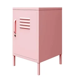 Metall-Kommode mit Tür in Rosa - Asbell