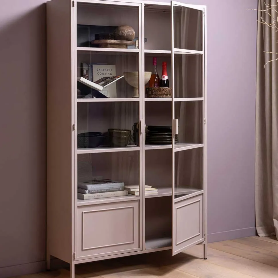 Metallvitrinenschrank in Hellrosa - Malivia