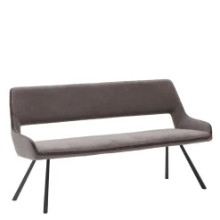 Microfaser Esszimmerbank in Hellbraun - Puladium