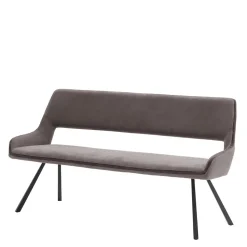 Microfaser Esszimmerbank in Hellbraun - Puladium