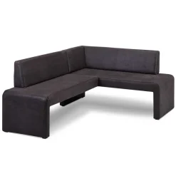 Microfaser Polstereckbank in Anthrazit - Daricca