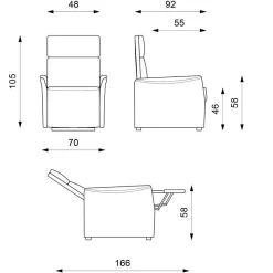 Microfaser TV Relaxsessel in Dunkelgrau - Vergoma