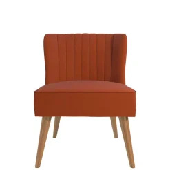 Mid Century Polstersessel in Ziegelrot und Natur - Elhan