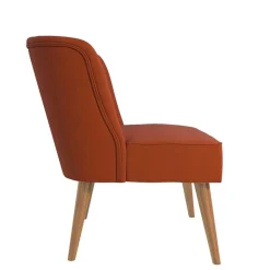 Mid Century Polstersessel in Ziegelrot und Natur - Elhan