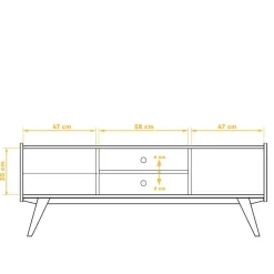 Mid Century TV Lowboard aus Wildeiche massiv - Hardus