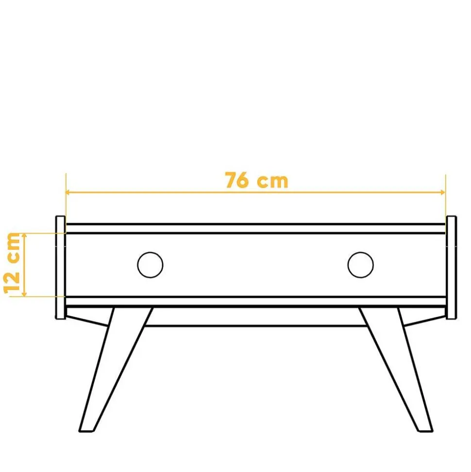 Midcentury Wildeiche TV Bank mit Fach - Hardus