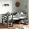 Mini Hochbett mit Absturzsicherung in Grau - Joina