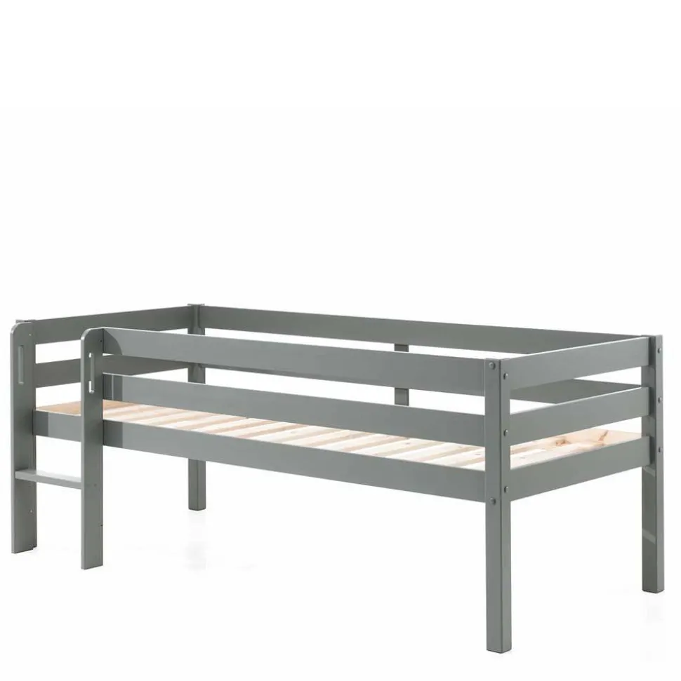Mini Hochbett mit Absturzsicherung in Grau - Joina