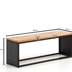 Minimalistische Bank aus Akazie Massivholz - Zyrafete