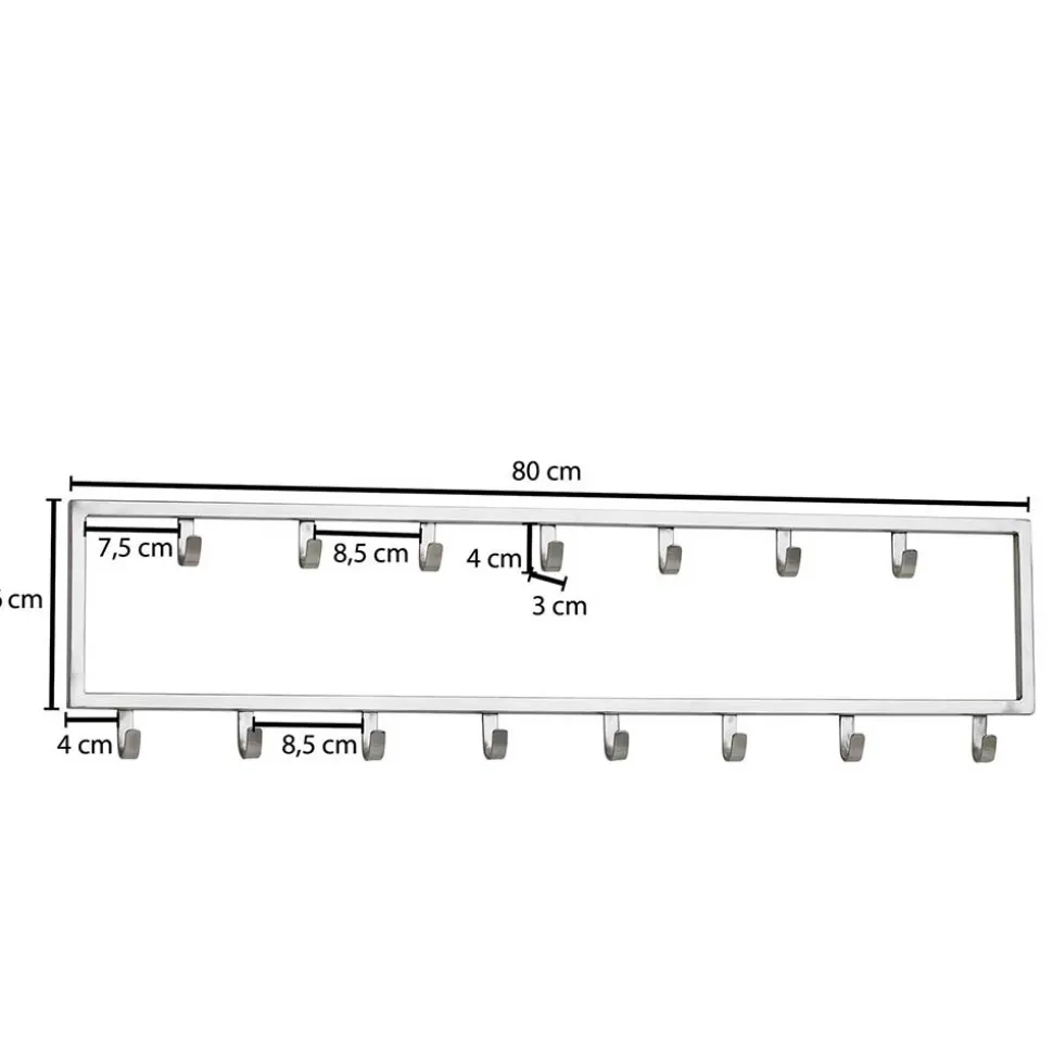 Minimalistische Wandgarderobe mit 15 Kleiderhaken - Mialan