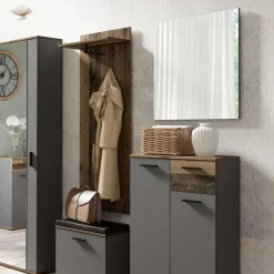 Minimalistischer Wandspiegel in Anthrazit - Vlatu