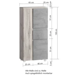 Mittelgroßer Badschrank - stehend oder hängend - Jambi