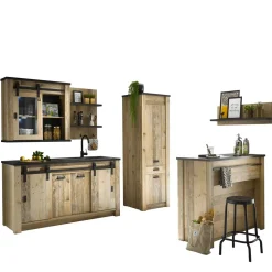 Mobiliar für Küche inklusive Tresen - Garisa (sechsteilig)