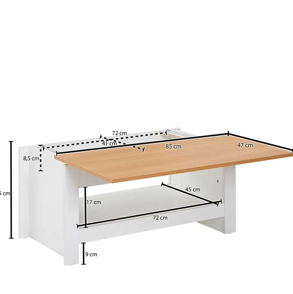 Modern Country Couchtisch mit Staufach - Intora