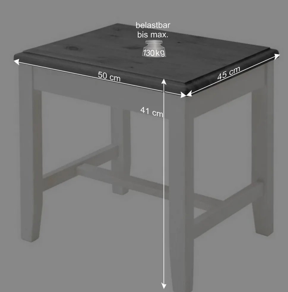 Modern Country Frisiertisch Set zweifarbig - Mirandesca (dreiteilig)