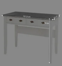 Modern Country Frisiertisch Set zweifarbig - Mirandesca (dreiteilig)