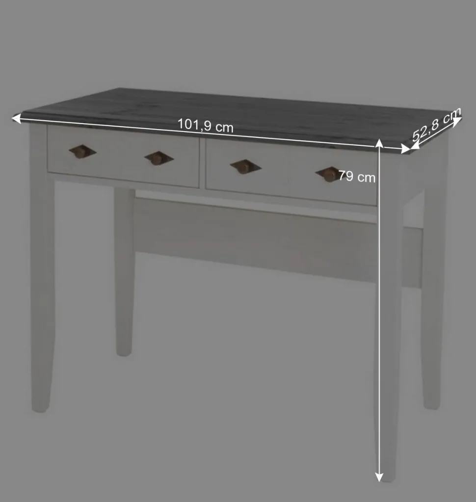 Modern Country Frisiertisch Set zweifarbig - Mirandesca (dreiteilig)