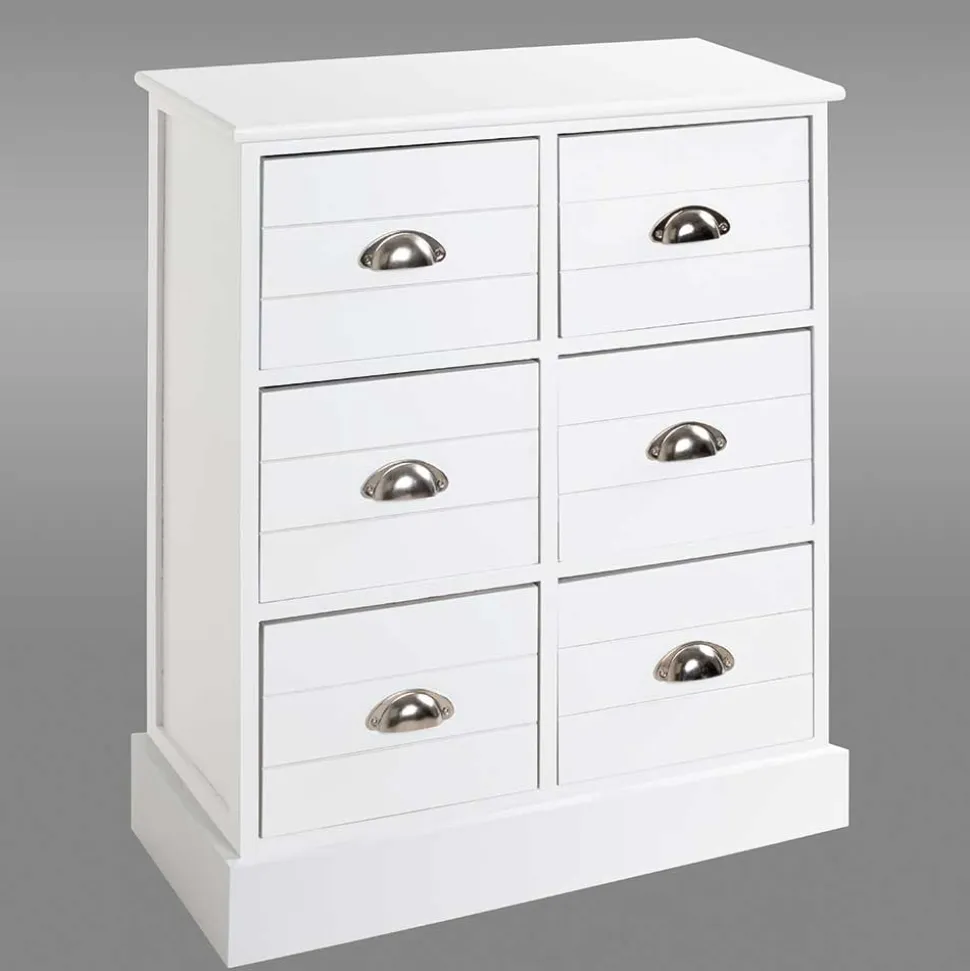 Modern Country Kommode in Weiß - Fidono