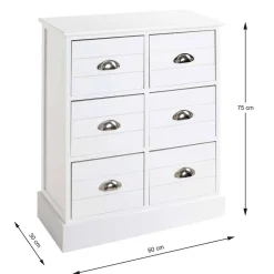 Modern Country Kommode in Weiß - Fidono
